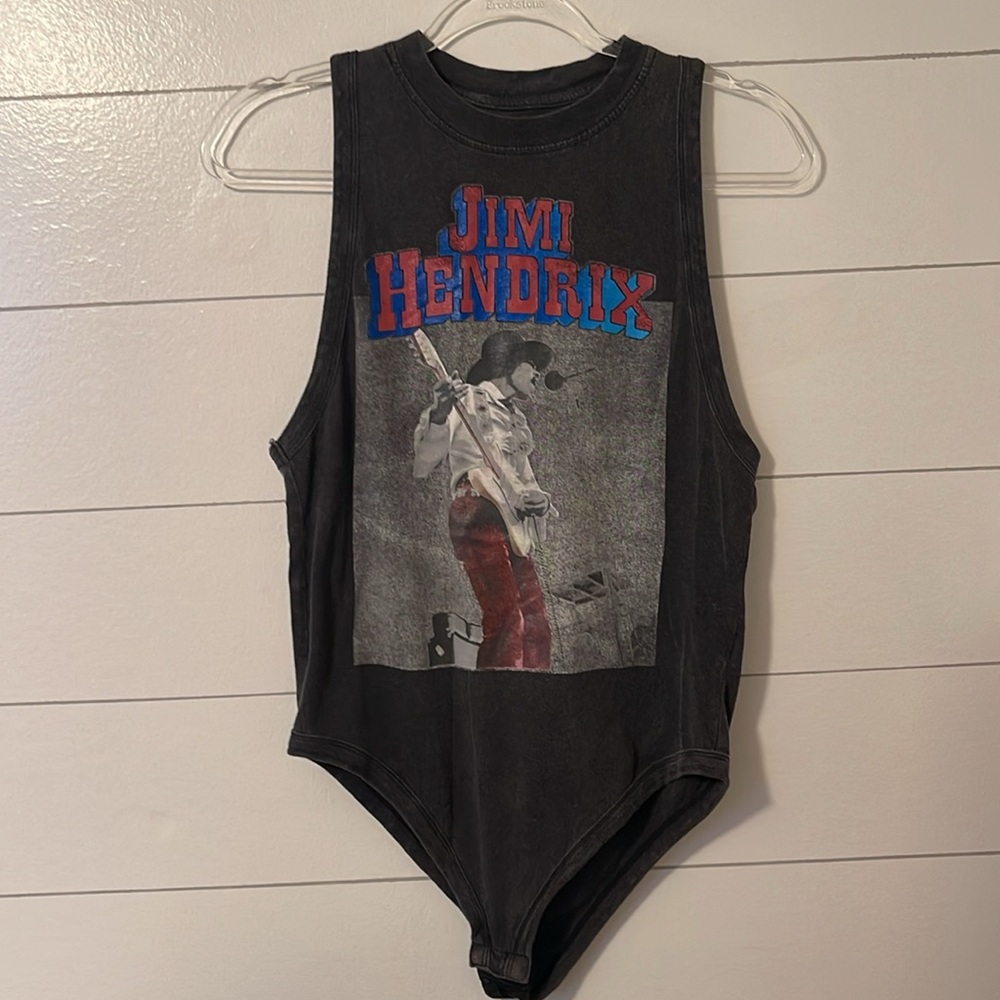 Jimi Hendrix Rockin’ Artwork Bodysuit Size M black/grey.